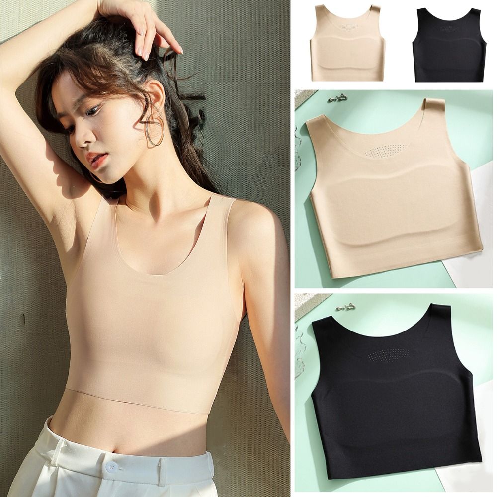 Plunge Bra Push Up - Dames Ice Silk naadloze draadloze bustier,